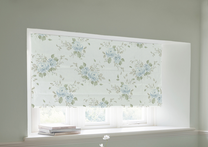 Shabby Chic by Rachel Ashwell Belle Hydrangea, Duck Egg - Twist&Fit Roman Blind - Image 5